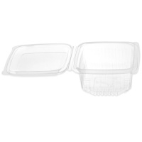 Contenant de 1,5 L transparent avec couvercle charnière