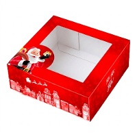 Boîte 30 x 30 x 7,5 cm pour gâteau décoré Père Noël