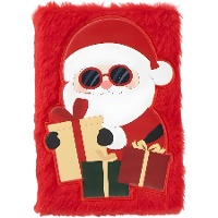 Carnet en peluche du Père Noël de 21 x 15 cm