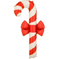 Ballon en forme de canne de bonbon avec noeud - 0,70 x 1,31 m