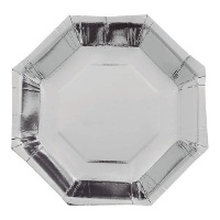 Assiettes de 25 cm en forme octogonale - 6 unités