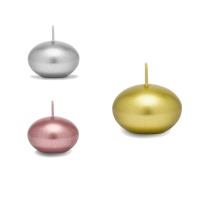 Bougie flottante métallisée de 4 cm - 50 unités