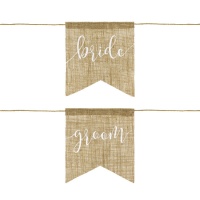 Enseigne Bride Groom de 20 x 22 cm - 2 unités