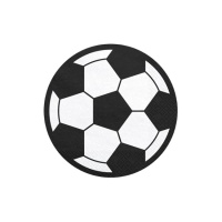 Serviettes en forme de ballon de football 13,5 x 13,5 cm - 20 unités