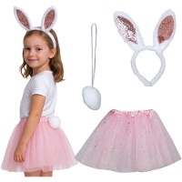 Ensemble petite lapine: serre-tête, tutu et queue