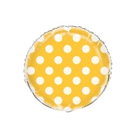 Ballon rond uni avec pois de 45 cm - Qualatex - 1 unité