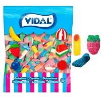 Sachet d'un assortiment de bonbons gélifiés acides - Mega assortiment Acide Vidal - 1 kg