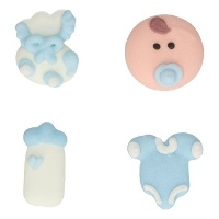 Figurines en sucre de bébé et biberons - FunCakes - 8 unités
