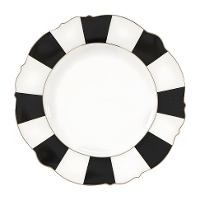 Assiette Excellence 20,4 cm, rayures noir et blanc