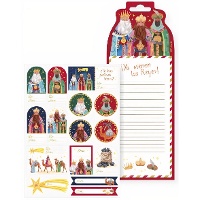 Lettre et autocollants des Rois Mages vintage - 2 feuilles