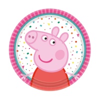 Assiettes Peppa Pig roses de 18 cm - 8 unités