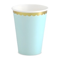Gobelets de 220 ml avec bordure dorée - 6 unités