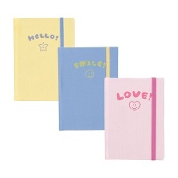 Carnet couleurs pastel avec élastique de 14,5 x 10,5 cm - 1 unité