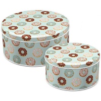 Boîtes métalliques rondes pour biscuits - 2 unités