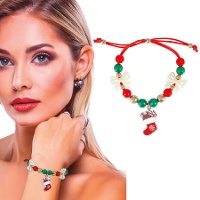 Bracelet de chaussette de Noël rouge et vert