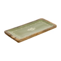 Vide-poche rectangulaire vert olive au style rustique