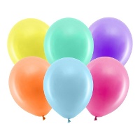 Ballons en latex de 30 cm pastel biodégradable - PartyDeco - 10 unités