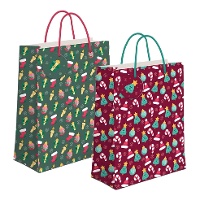 Sac cadeau de Noël de 32 x 26 x 10 cm avec figurines - 1 unité