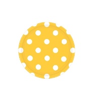 Assiettes rondes à pois blancs de 18 cm - 8 unités