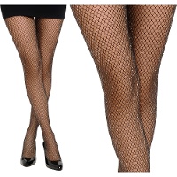 Collants résille noirs à effet brillant pour femme