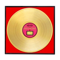 Cadre avec disque d'or au meilleur avec étiquettes