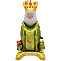 Ballon foil du roi mage Melchior avec pied, 1,17 m
