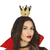 Bandeau de couronne Reine de coeurs dorée