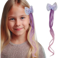 Mèche violette avec papillon de 35 cm