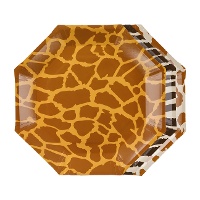 Assiettes jetables motif Safari 23 cm - lot de 6