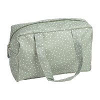 Trousse de toilette verte à pois, imperméable - 31,5 x 20 x 9 cm
