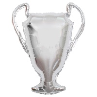Ballon en forme de coupe des champions argentée de 83 x 65 cm