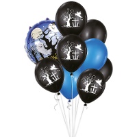 Bouquet de ballons sinistres pour Halloween - 9 pièces