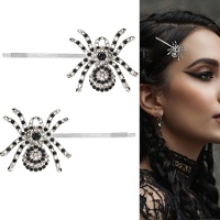 Pinces à cheveux araignées argentées brillantes - 2 unités