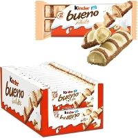 Kinder Bueno White au chocolat blanc fourrés à la crème de noisette - Kinder - 30 unités