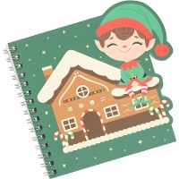 Carnet de notes en forme de lutin de Noël