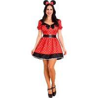 Déguisement de petite souris Minnie avec oreilles pour femme