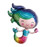 Ballon de sirène multicolore de 72 cm