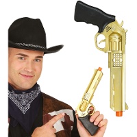 Pistolet doré 27 cm