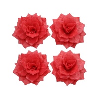 Obleas en forma de flores Rosa Rosalía de 4 cm - FunCakes - 15 unidades