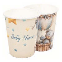Gobelets vintage pour Baby Shower - lot de 8