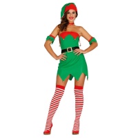 Déguisement d'elfe de Noël sans manches pour femme