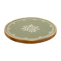 Vide-poche rond style rustique - vert olive