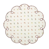Set de table individuel 38 cm à bords ondulés et motif floral