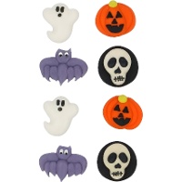 Figurines en sucre d'Halloween de chauve-souris et citrouille - Wilton - 8 pièces