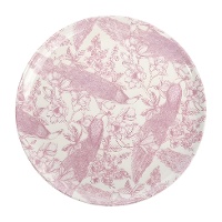 Assiette plate 28 cm mauve à motif floral