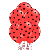 Ballons en latex à pois noirs 30 cm - PartyDeco - 50 pcs.