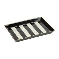 Vide-poche élégant à rayures noires avec bord doré