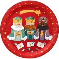 Assiettes des Rois mages de 23 cm - 8 pièces