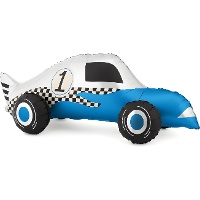 Ballon bleu en forme de voiture de course, 90 x 34 cm