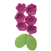 Décorations comestibles en sucre - fleurs et feuilles - Dekora - 13 pièces